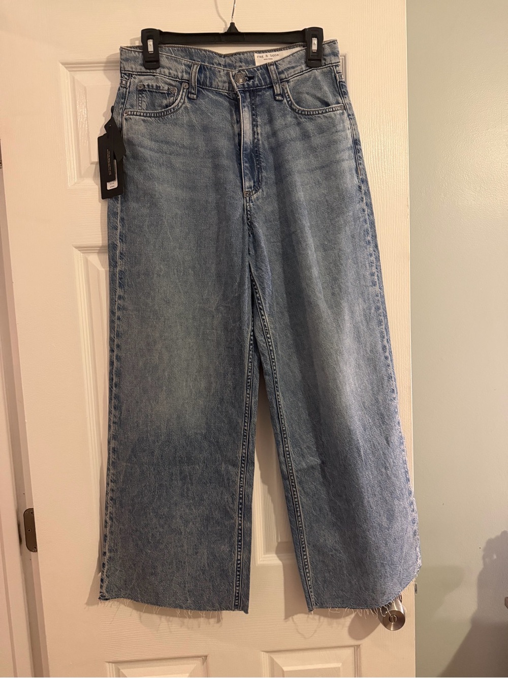 rag & bone Light Wash Wide-Leg Jeans